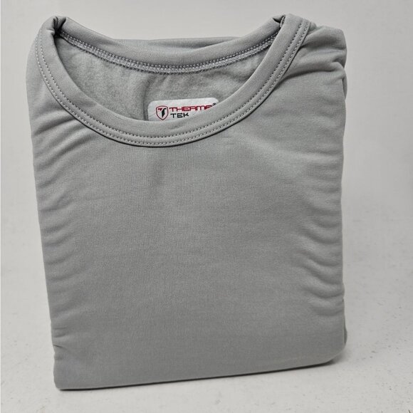 Girls Microfiber Fleece Thermal Long Johns 2-pc Set, Grey - Picture 2 of 4